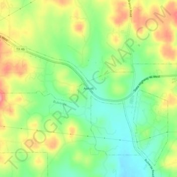 Topografisk kart Anhalt, høyde, relieff