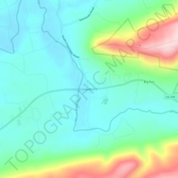 Topografisk kart Loyalton, høyde, relieff