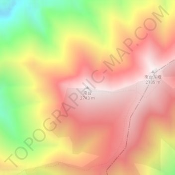 Topografisk kart 南台, høyde, relieff