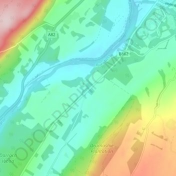 Topografisk kart Scaniport, høyde, relieff