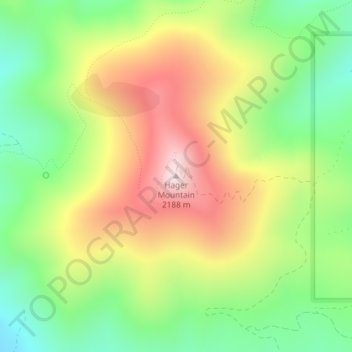 Topografisk kart Hager Mountain, høyde, relieff