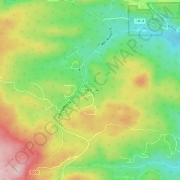Topografisk kart Hidden Lake, høyde, relieff