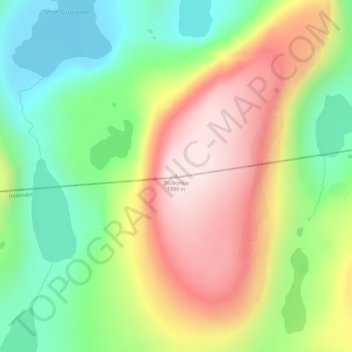 Topografisk kart Trollkyrkja, høyde, relieff