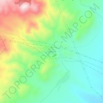 Topografisk kart Yenikayı, høyde, relieff