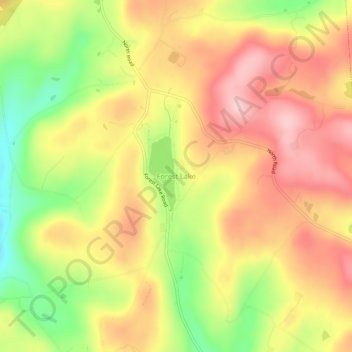 Topografisk kart Forest Lake, høyde, relieff