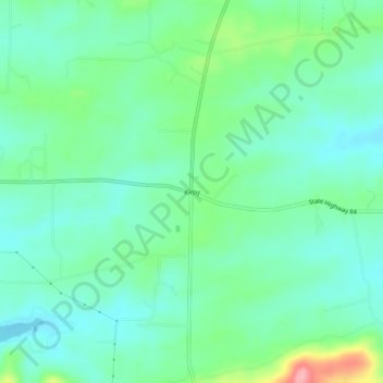 Topografisk kart Kirby, høyde, relieff