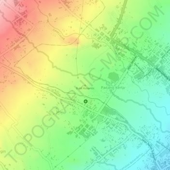 Topografisk kart Bukit Kusambi, høyde, relieff