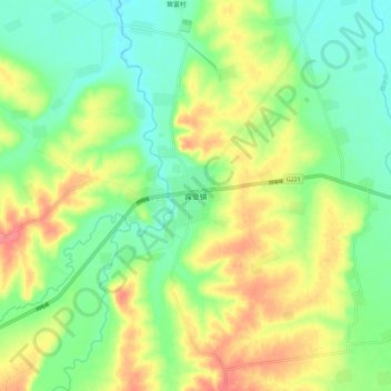 Topografisk kart Binan, høyde, relieff
