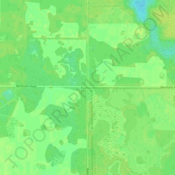 Topografisk kart Bermont, høyde, relieff