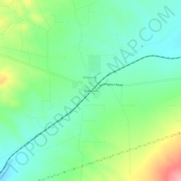 Topografisk kart Dragoon, høyde, relieff