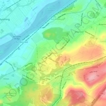 Topografisk kart Inkerman, høyde, relieff