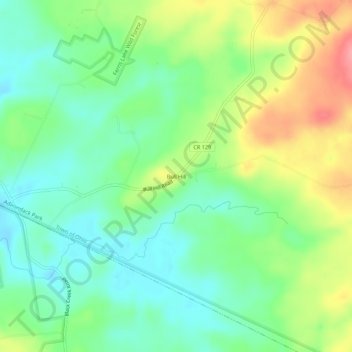 Topografisk kart Bull Hill, høyde, relieff
