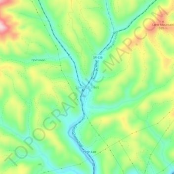 Topografisk kart Saint Charles, høyde, relieff