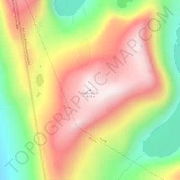 Topografisk kart Bruåbottmillo, høyde, relieff