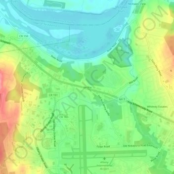 Topografisk kart Verdoy, høyde, relieff