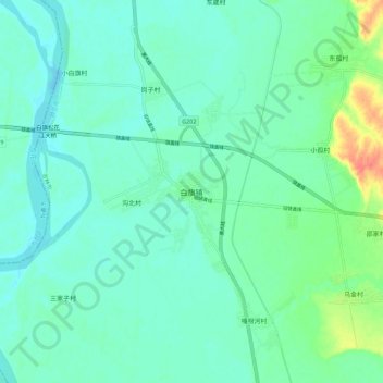 Topografisk kart Baiqi, høyde, relieff