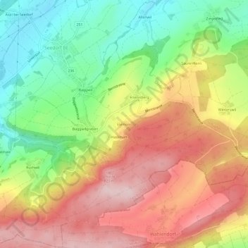 Topografisk kart Elemoos, høyde, relieff