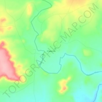 Topografisk kart Chaperito, høyde, relieff