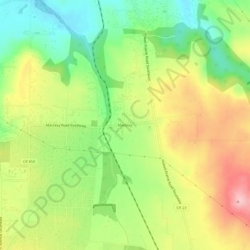 Topografisk kart Macleay, høyde, relieff