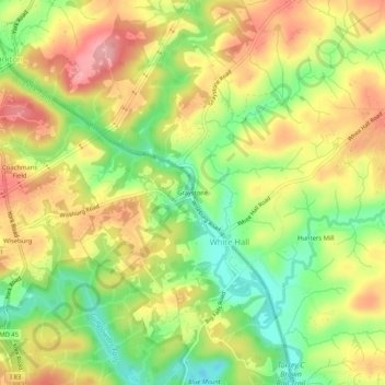 Topografisk kart Graystone, høyde, relieff