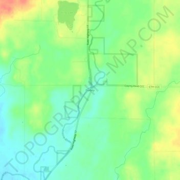 Topografisk kart Dudley, høyde, relieff
