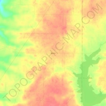 Topografisk kart Byron, høyde, relieff