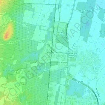 Topografisk kart Bennwihr-Gare, høyde, relieff