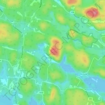 Topografisk kart Dolsveten, høyde, relieff