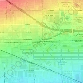 Topografisk kart Racimo, høyde, relieff