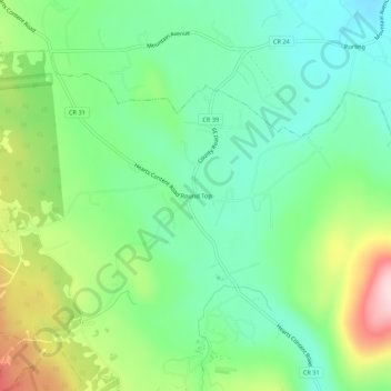 Topografisk kart Round Top, høyde, relieff