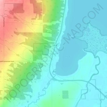 Topografisk kart Chassell, høyde, relieff