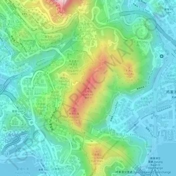 Topografisk kart Black Hill, høyde, relieff