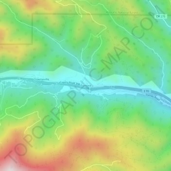Topografisk kart Dumont, høyde, relieff