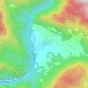 Topografisk kart Sinanhoca, høyde, relieff