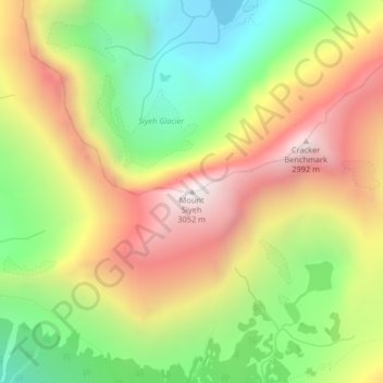 Topografisk kart Mount Siyeh, høyde, relieff