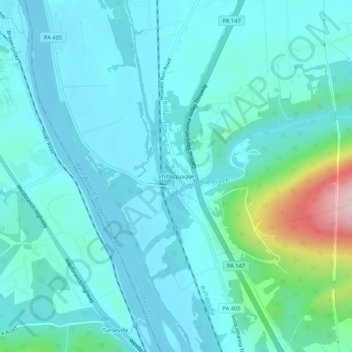 Topografisk kart Chillisquaque, høyde, relieff