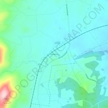 Topografisk kart Orrtanna, høyde, relieff