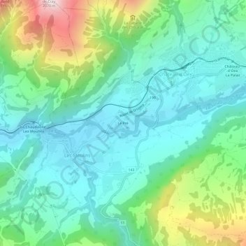 Topografisk kart Le Pré, høyde, relieff