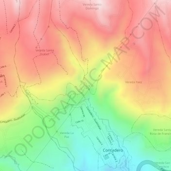 Topografisk kart San Fransico, høyde, relieff