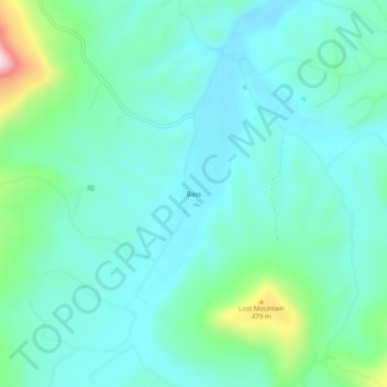 Topografisk kart Bass, høyde, relieff