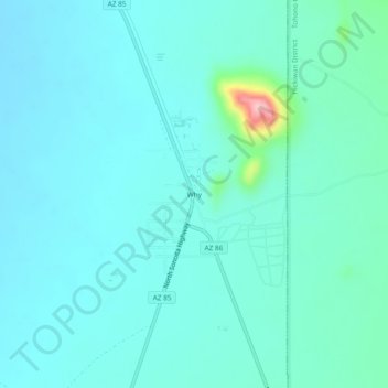 Topografisk kart Why, høyde, relieff