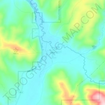 Topografisk kart Clarkia, høyde, relieff