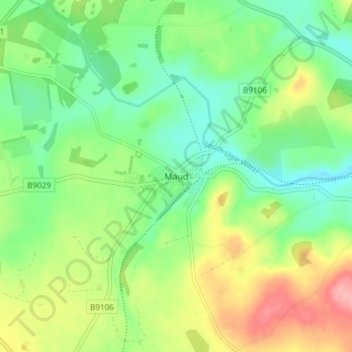 Topografisk kart Maud, høyde, relieff