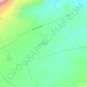 Topografisk kart Koruköy, høyde, relieff