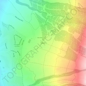 Topografisk kart Puukolii, høyde, relieff