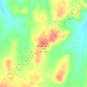 Topografisk kart Dead Horse Point, høyde, relieff