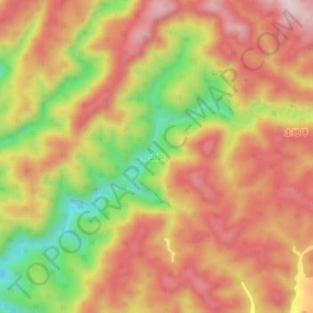 Topografisk kart Shandong, høyde, relieff