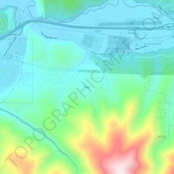 Topografisk kart Page, høyde, relieff