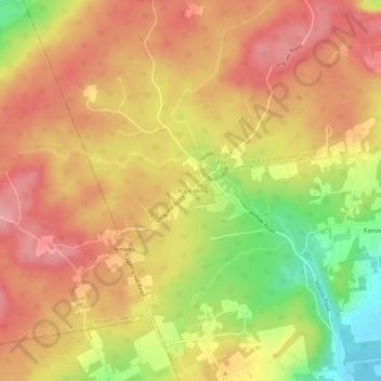 Topografisk kart Rock Mill, høyde, relieff