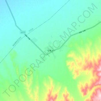 Topografisk kart Nyinchuk, høyde, relieff